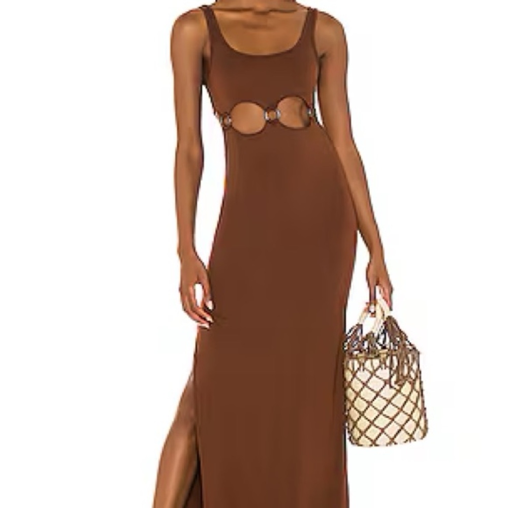 Indah Avien Brown/ Espresso Sleeveless Maxi Dress REVOLVE